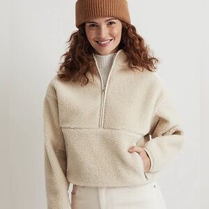 Madewell Faux Shearling Half-Zip Pullover
